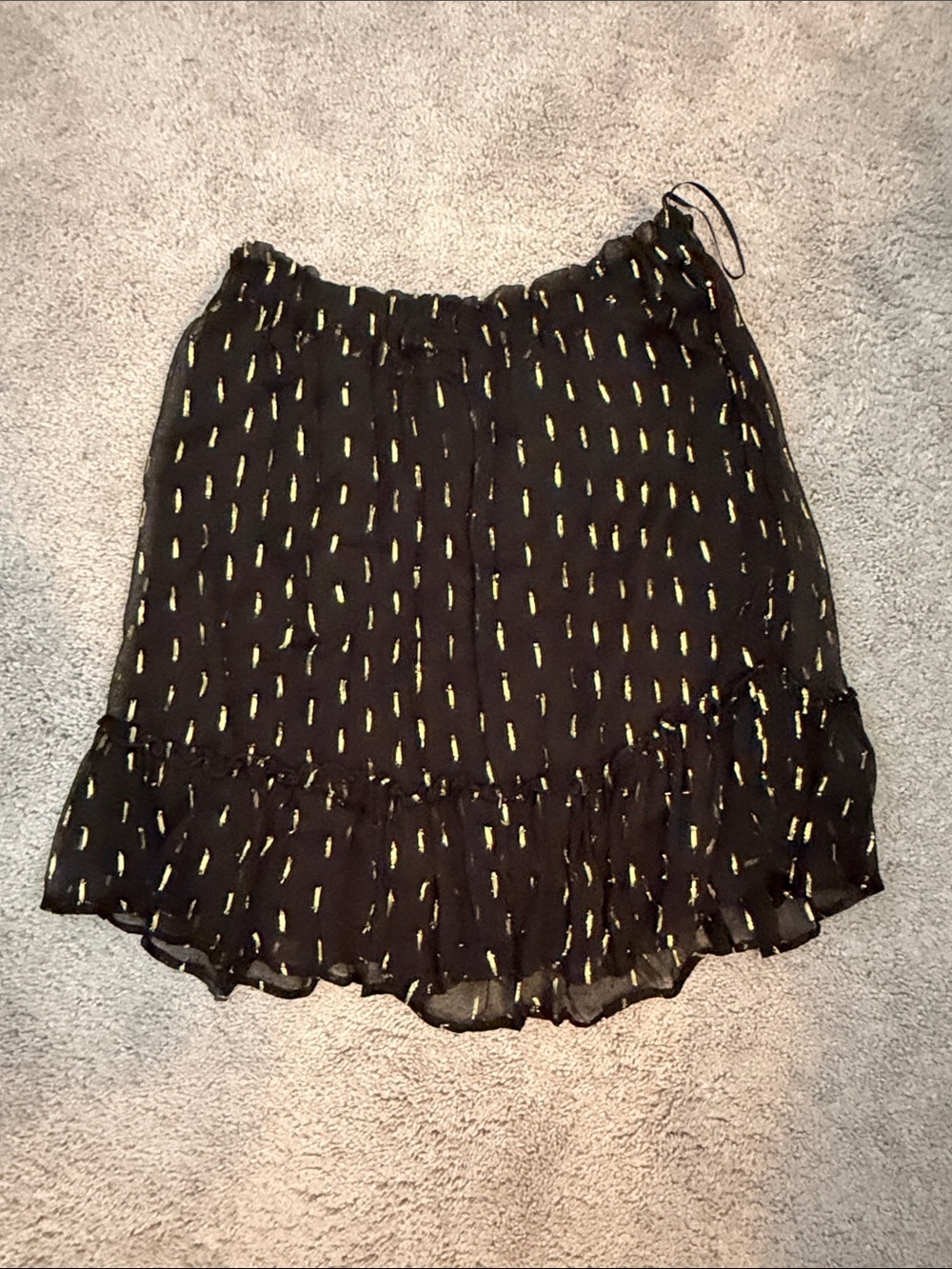 Angie Black Midi Skirt with Gold Accent Dots - Picture 3 of 7